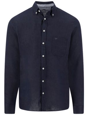 Fynch Hatton Fynch Hatton overhemd donkerblauw normale fit