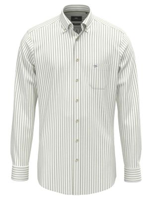 Fynch Hatton Groen streepjes overhemd Fynch Hatton button down boord