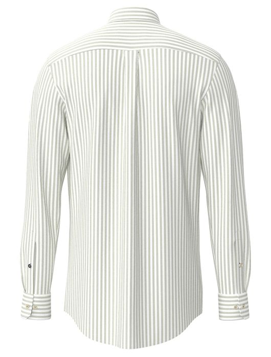 Fynch Hatton overhemd groen gestreept met borstzak