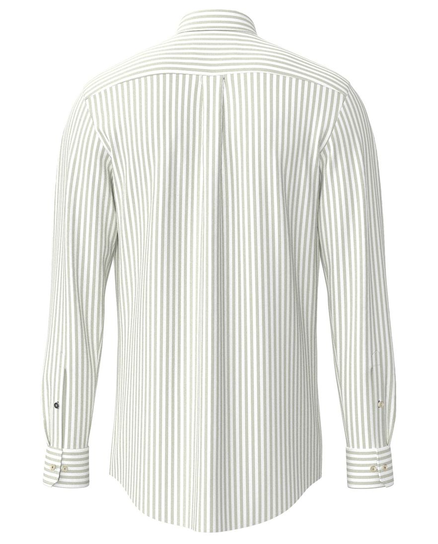 Groen streepjes overhemd Fynch Hatton button down boord