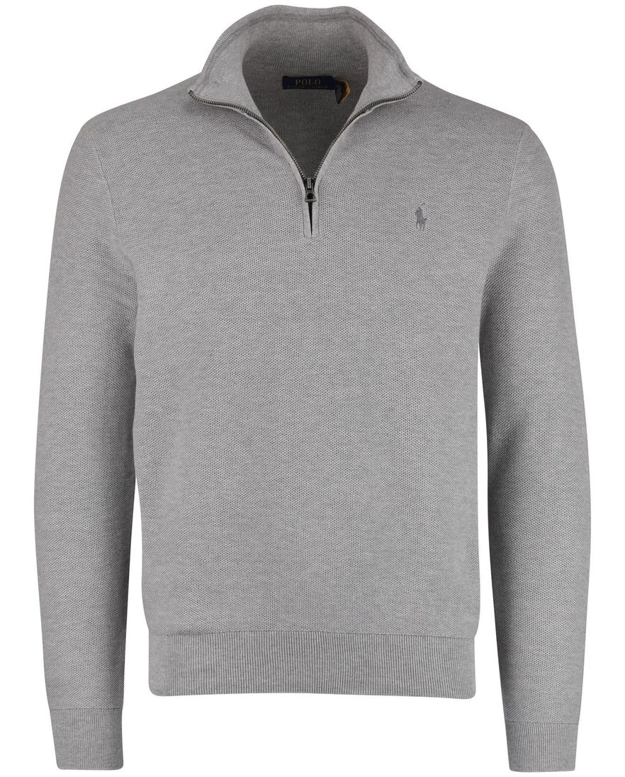 Grijze half zip trui Polo Ralph Lauren gebreid