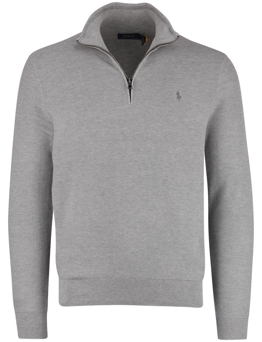 Grijze half zip trui Polo Ralph Lauren gebreid