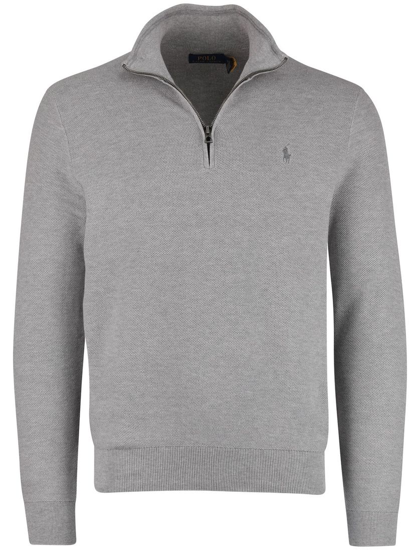 Trui half zip Polo Ralph Lauren grijs normale fit katoen