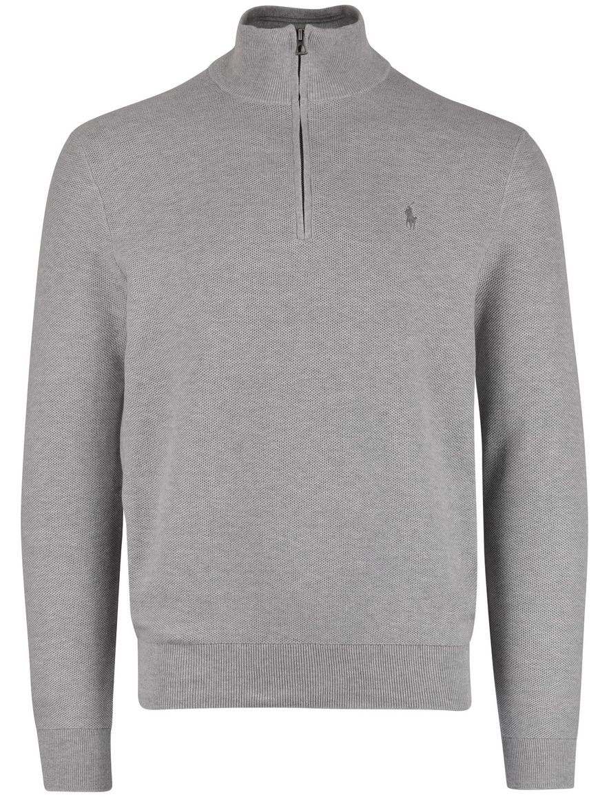 Grijze half zip trui Polo Ralph Lauren gebreid