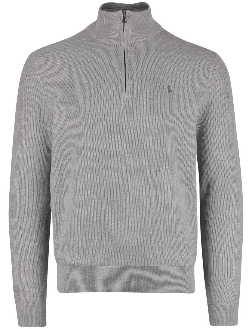 Trui half zip Polo Ralph Lauren grijs normale fit katoen