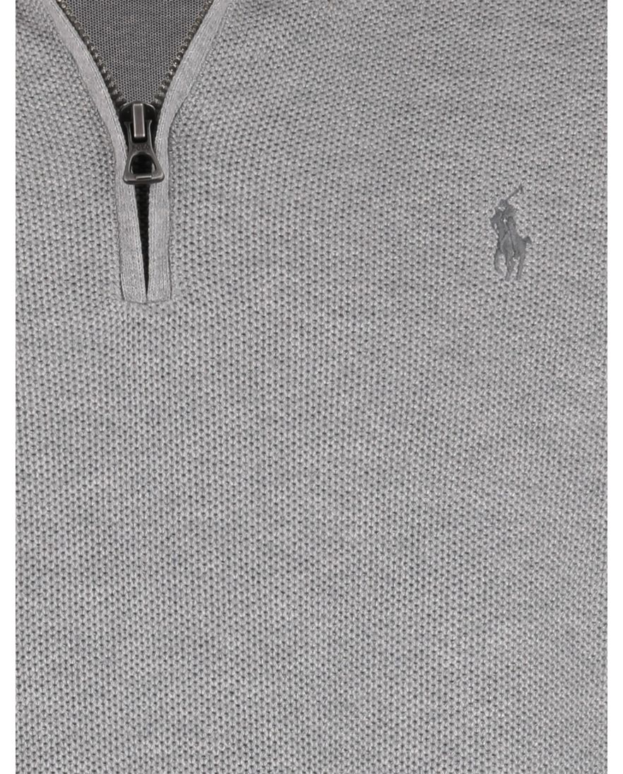 Grijze half zip trui Polo Ralph Lauren gebreid