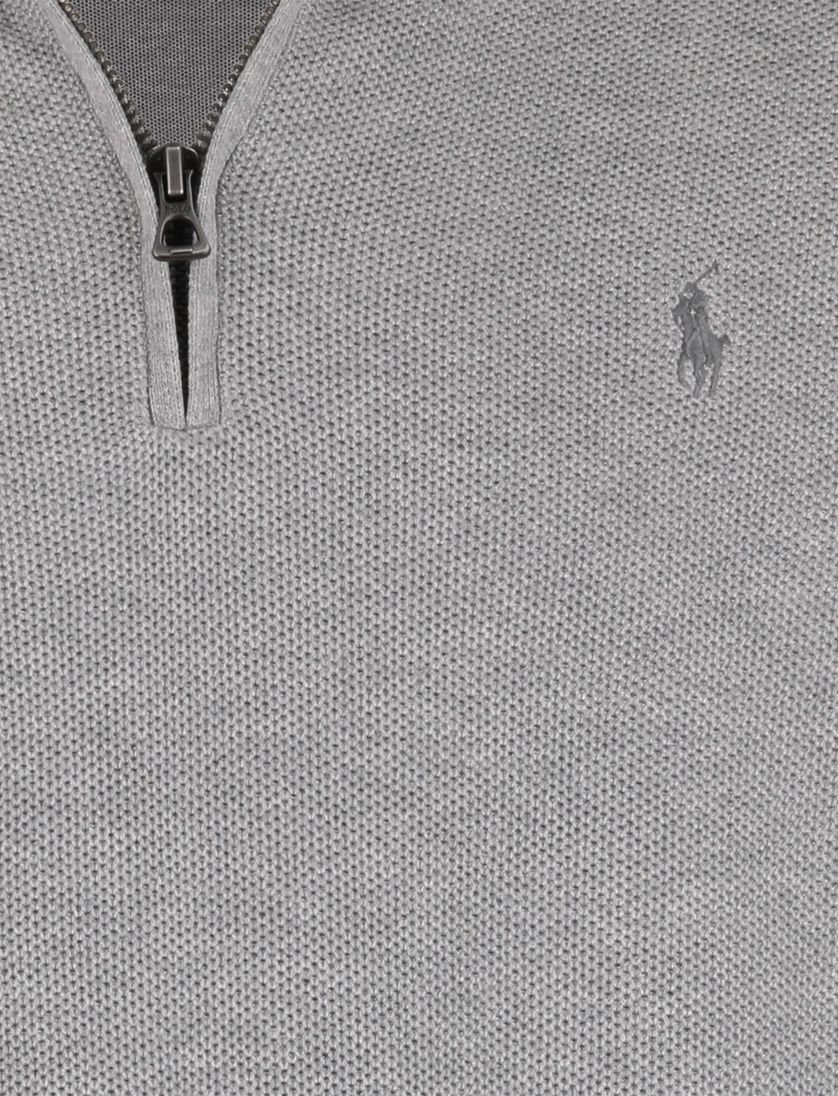 Trui half zip Polo Ralph Lauren grijs normale fit katoen