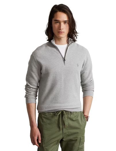 Polo Ralph Lauren Grijze half zip trui Polo Ralph Lauren gebreid