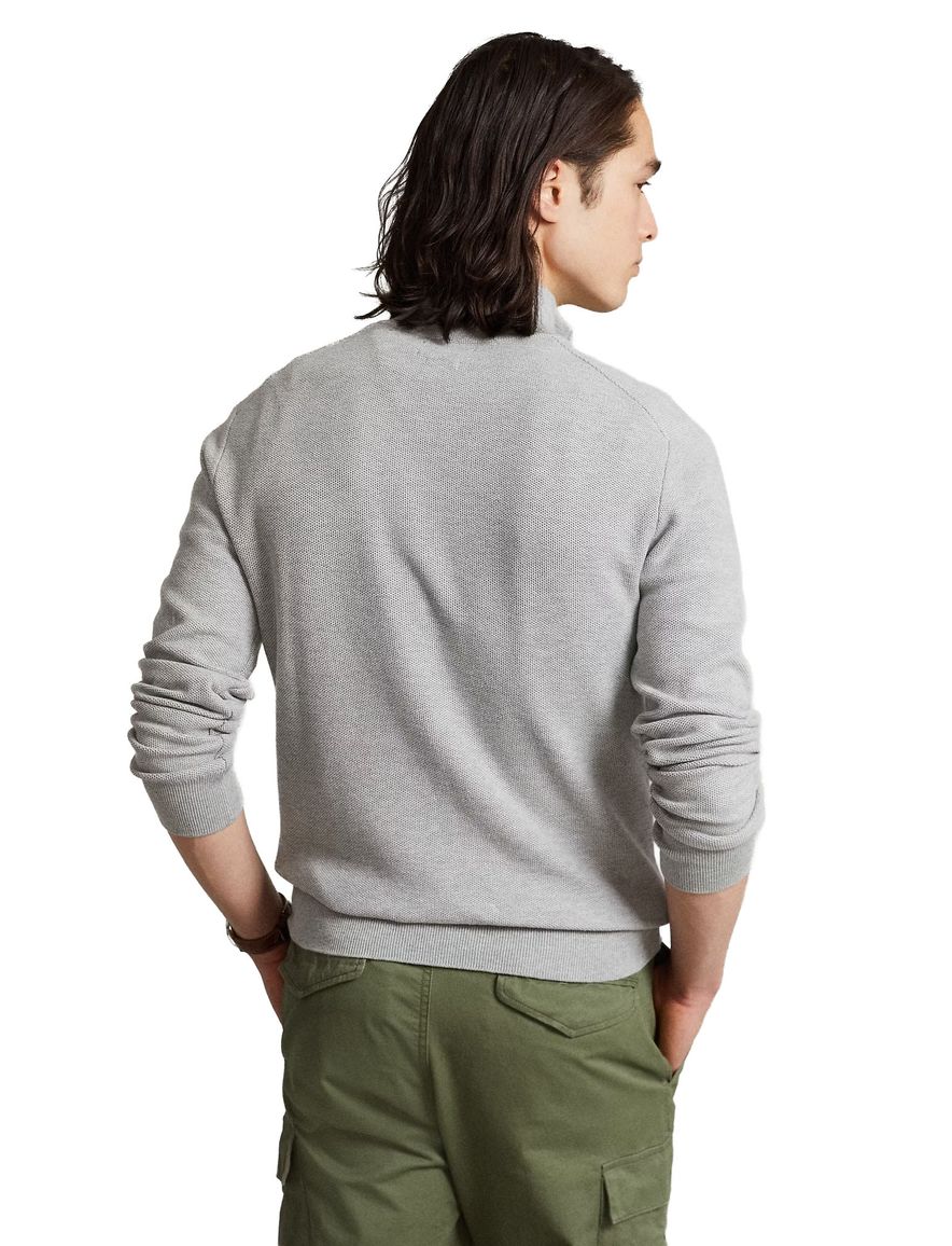 Grijze half zip trui Polo Ralph Lauren gebreid