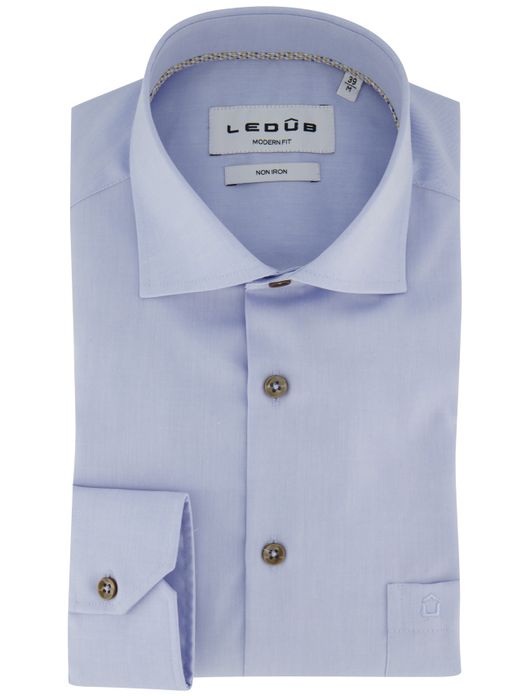 Lichtblauw Ledub overhemd Modern Fit wide spread