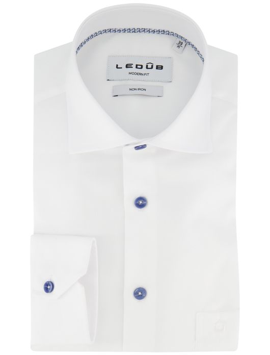 Wit Ledub overhemd Modern Fit wide spread