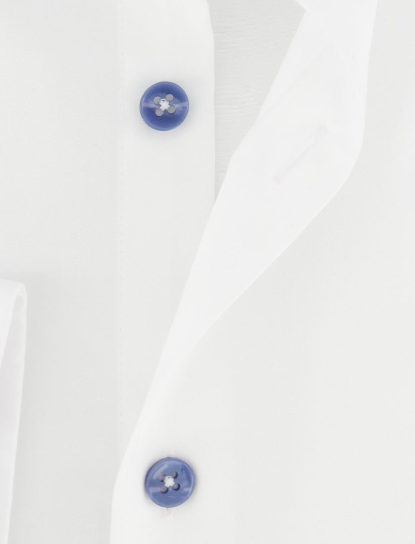 Overhemd wit Ledub Modern fit katoen wide spread