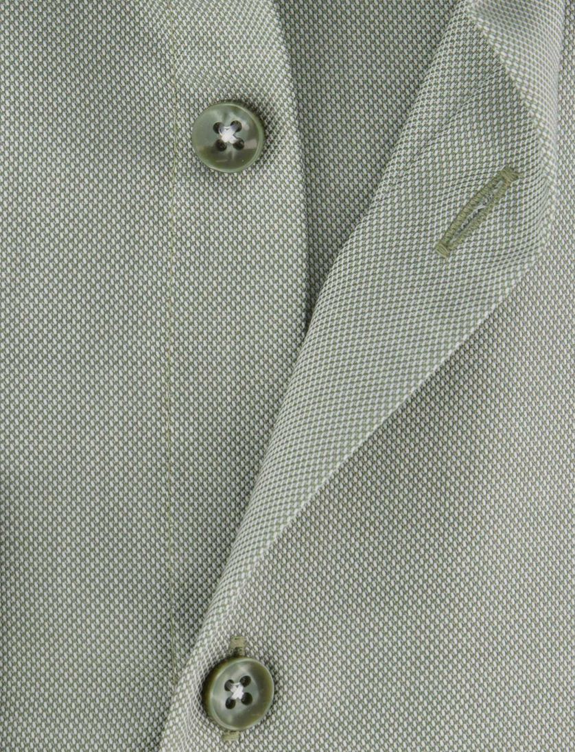 Overhemd groen Ledub Modern fit katoen effen groene knoop