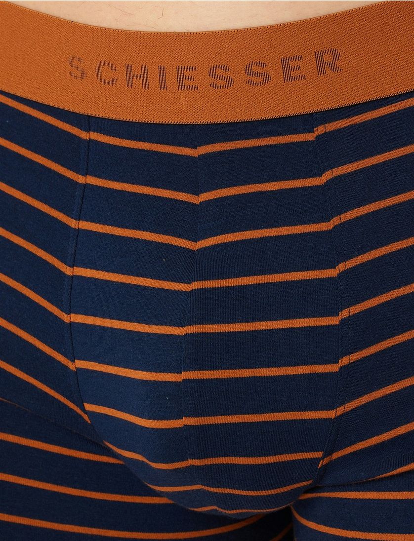 3-pack boxershorts Schiesser donkerblauw en oranje normale fit