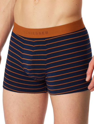 Schiesser boxershort donkerblauw Schiesser 3-pack oranje strepen