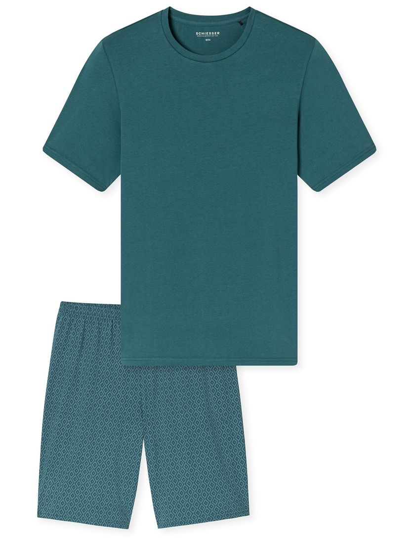 groene geprinte pyjama Schiesser normale fit