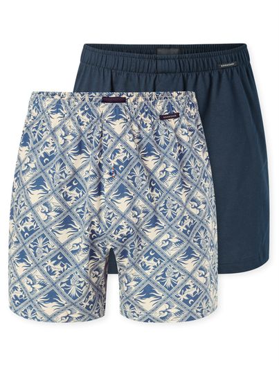 Schiesser Jersey Boxershort 2-pack Schiesser blauw