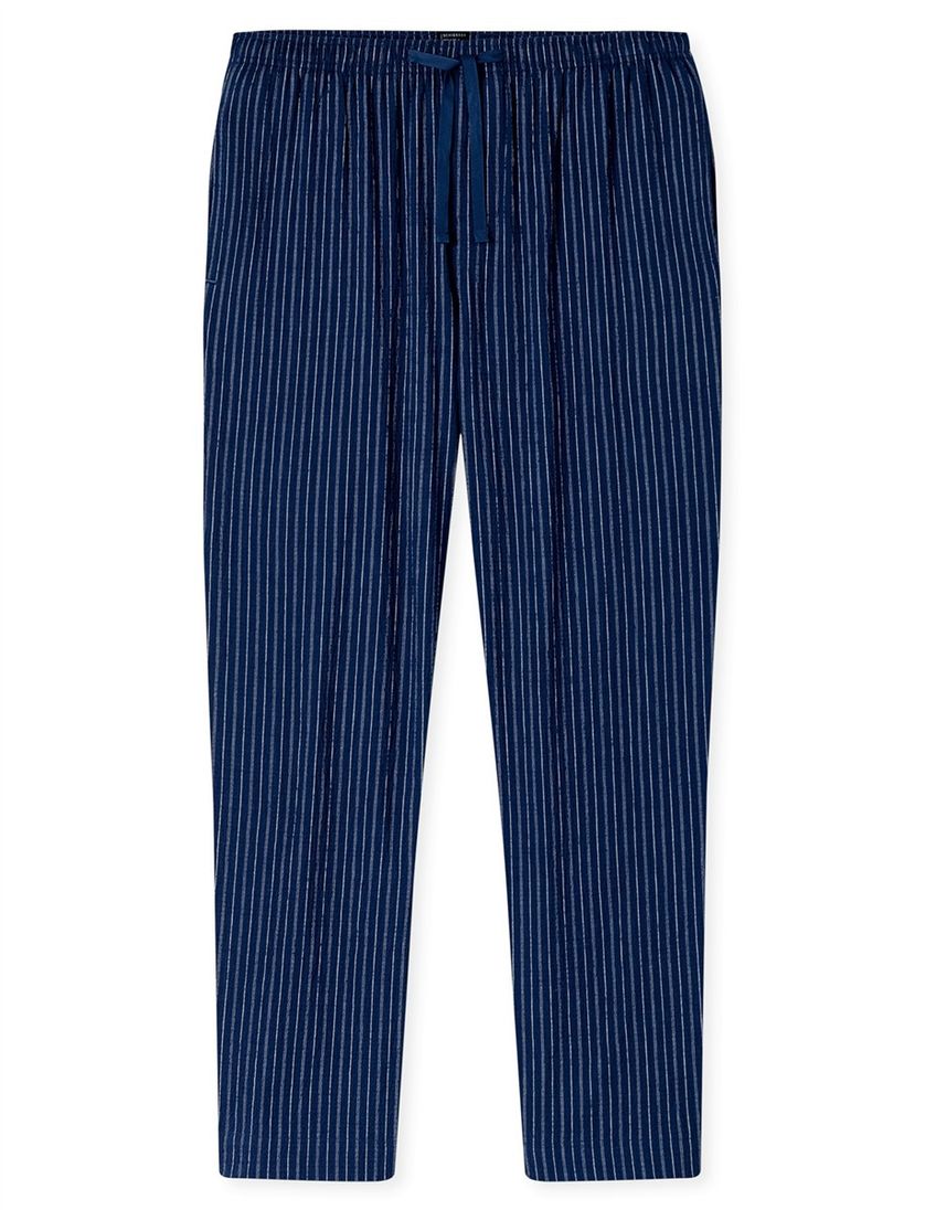 pyjamabroek met koord Schiesser blauw gestreept normale fit