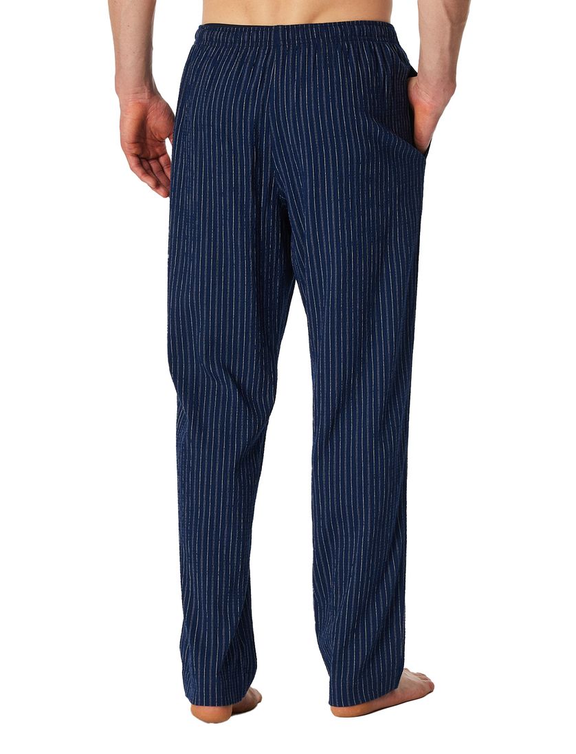pyjamabroek met koord Schiesser blauw gestreept normale fit