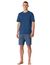 Comfort katoen dessin shortama Schiesser blauw set