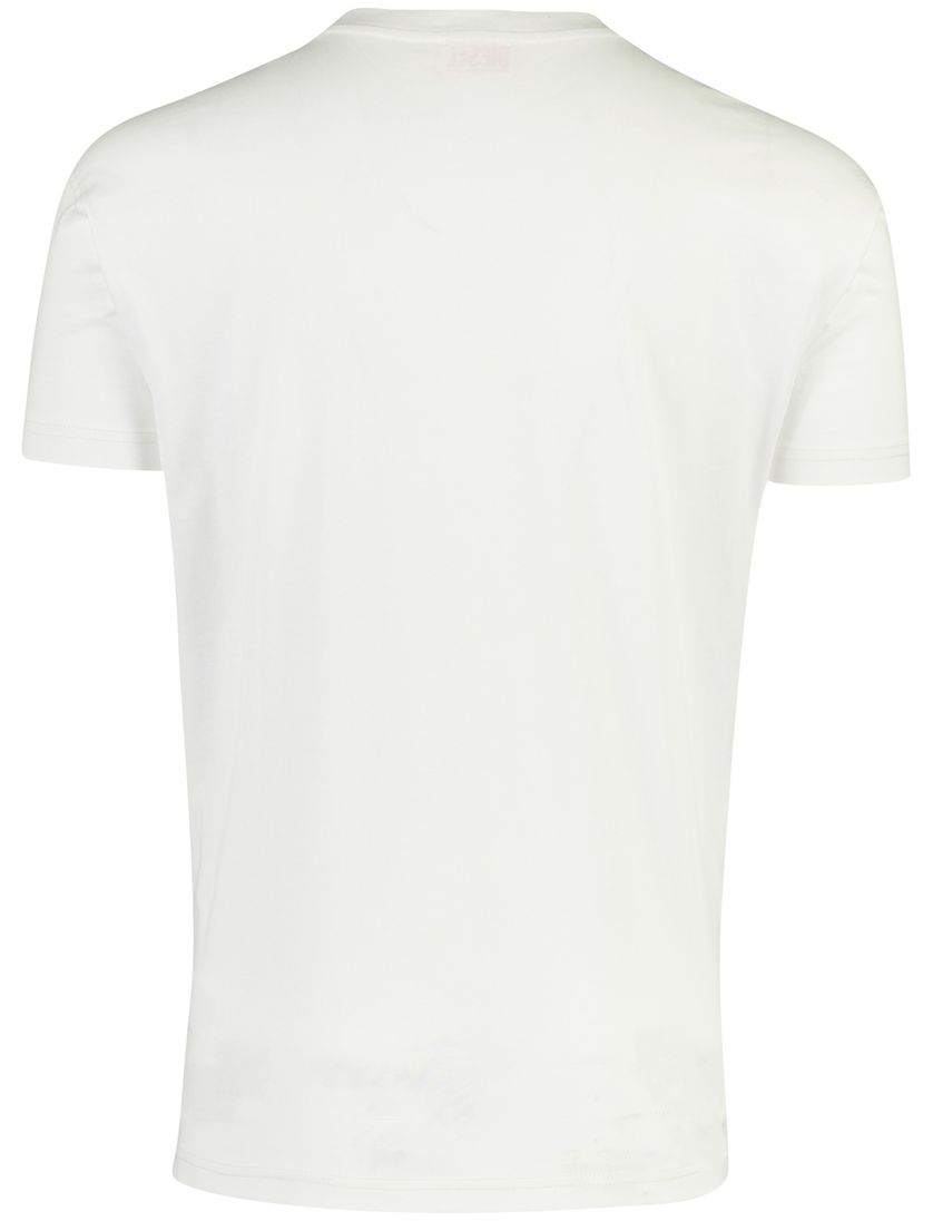 T-shirt wit Disel blauwe opdruk ronde hals