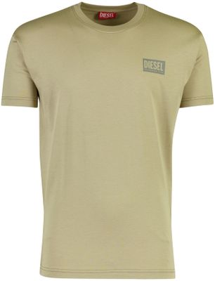 Diesel olijfgroen t-shirt Diesel ronde hals merkje
