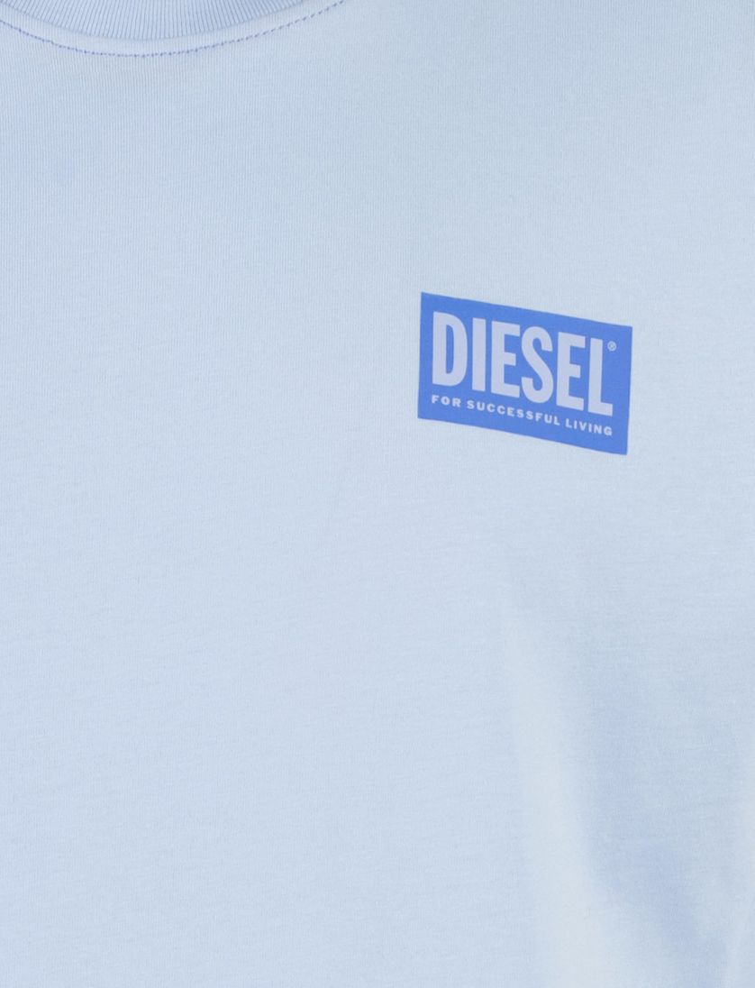 T-shirt Diesel lichtblauw normale fit ronde hals