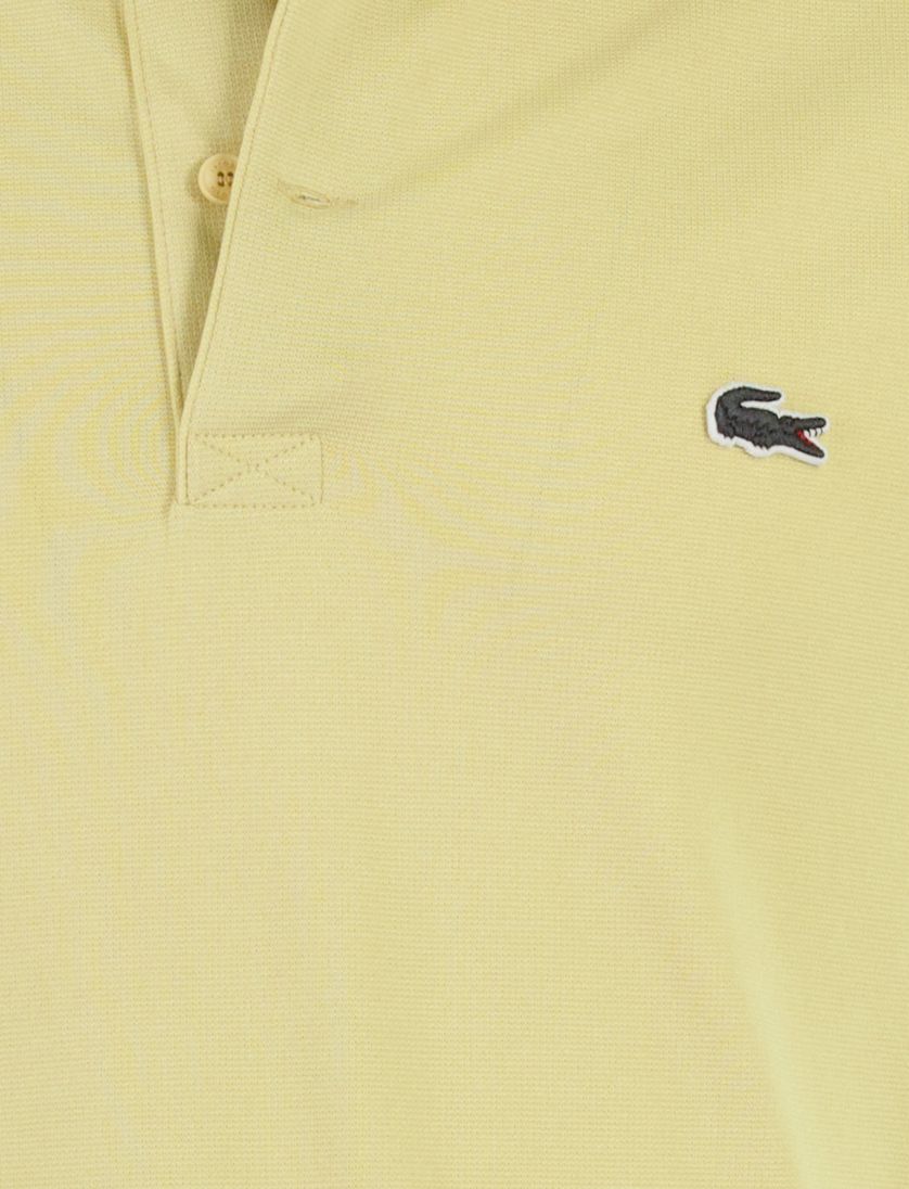 Poloshirt korte mouw Lacoste geel normale fit 2 knoopjes