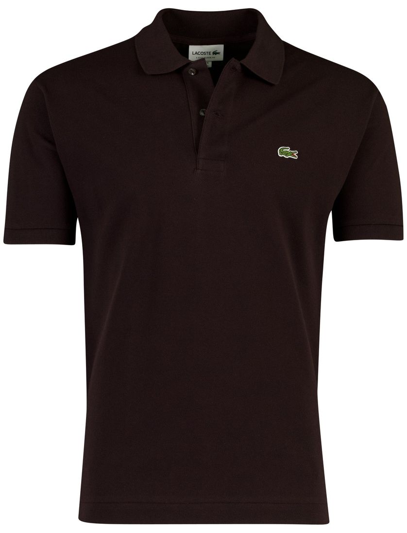 Poloshirt Lacoste bruin 2 knopen wijde fit