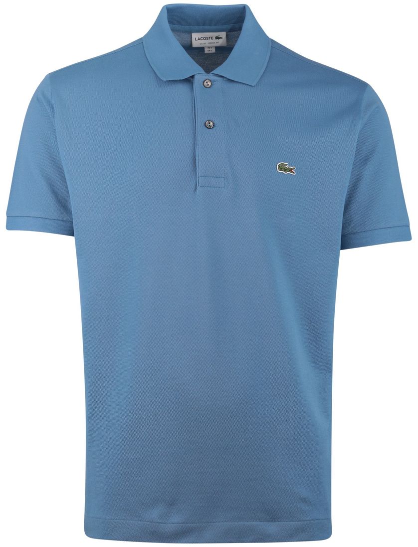 Poloshirt lacoste 2-knoops blauw pique