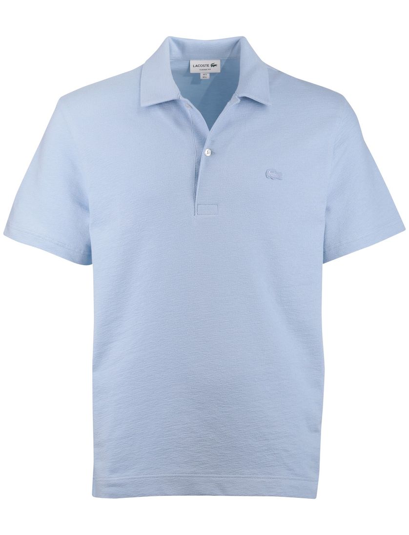 Polo Lacoste lichtblauw normale fit 2 knoopjes