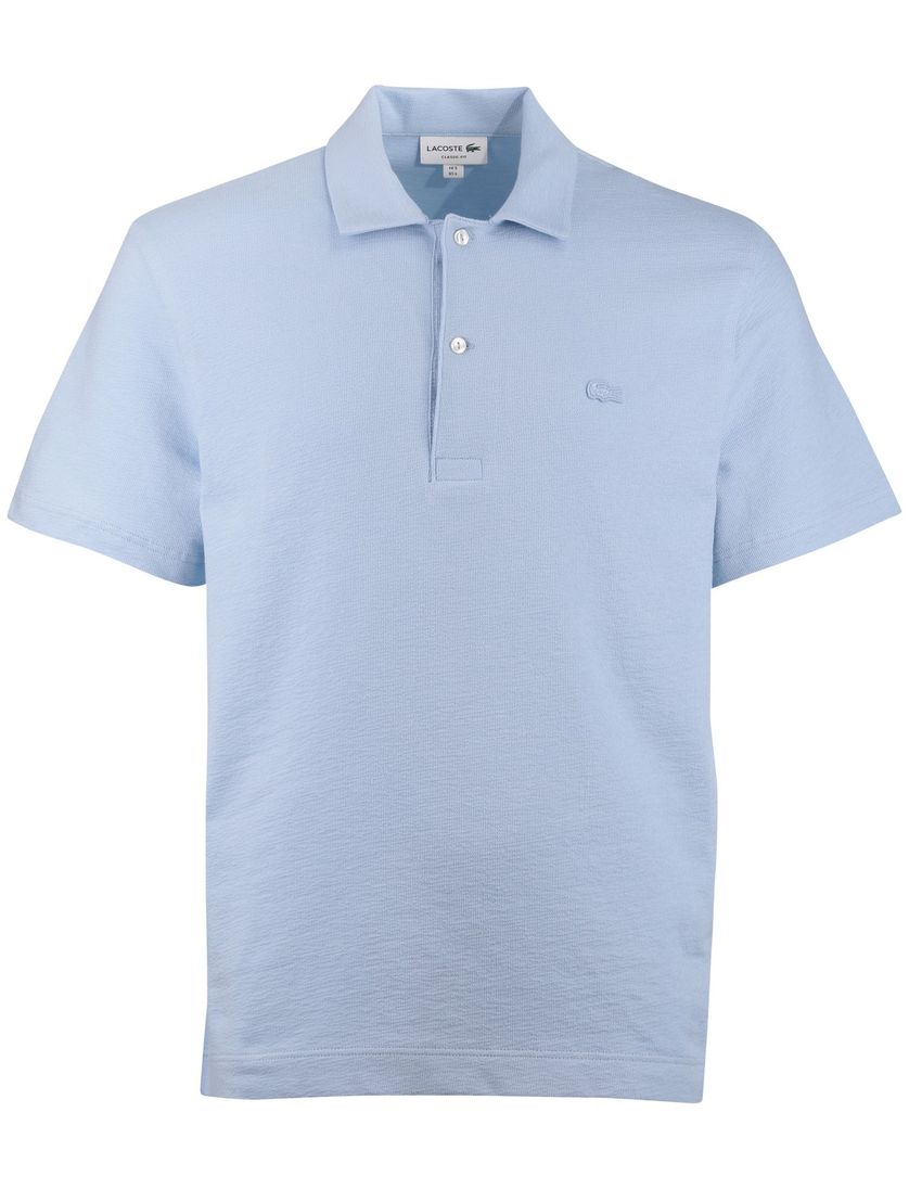Polo Lacoste lichtblauw normale fit 2 knoopjes
