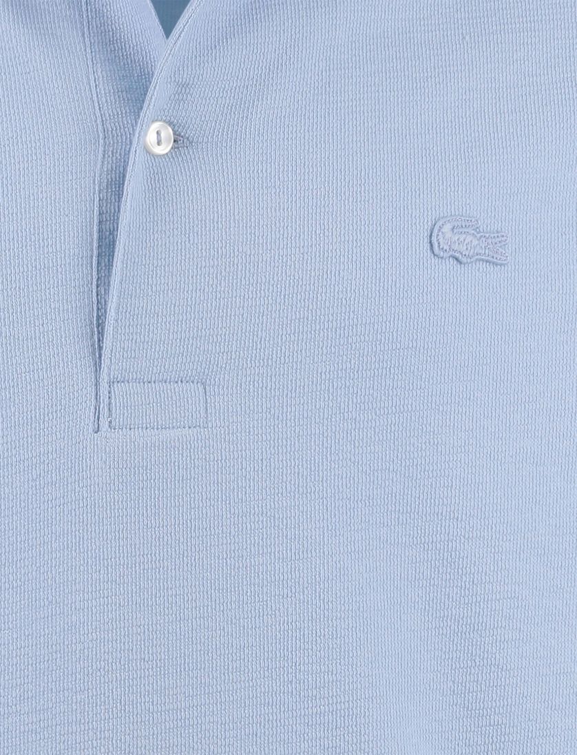 Polo Lacoste lichtblauw normale fit 2 knoopjes