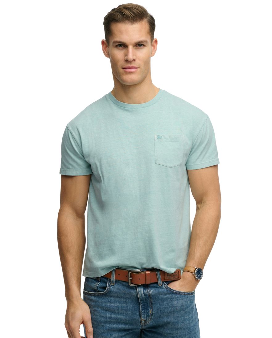 Blauw t-shirt Superdry slim fit met borstzak
