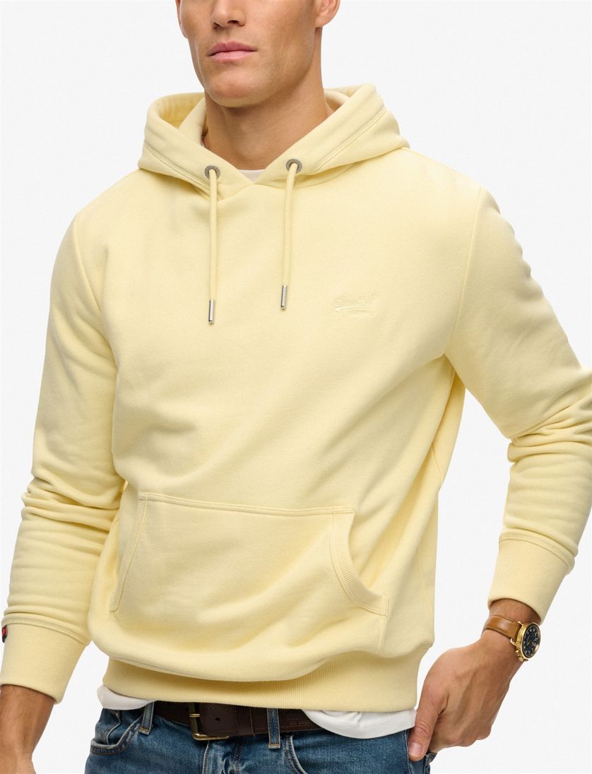 Hoodie Superdry geel katoen