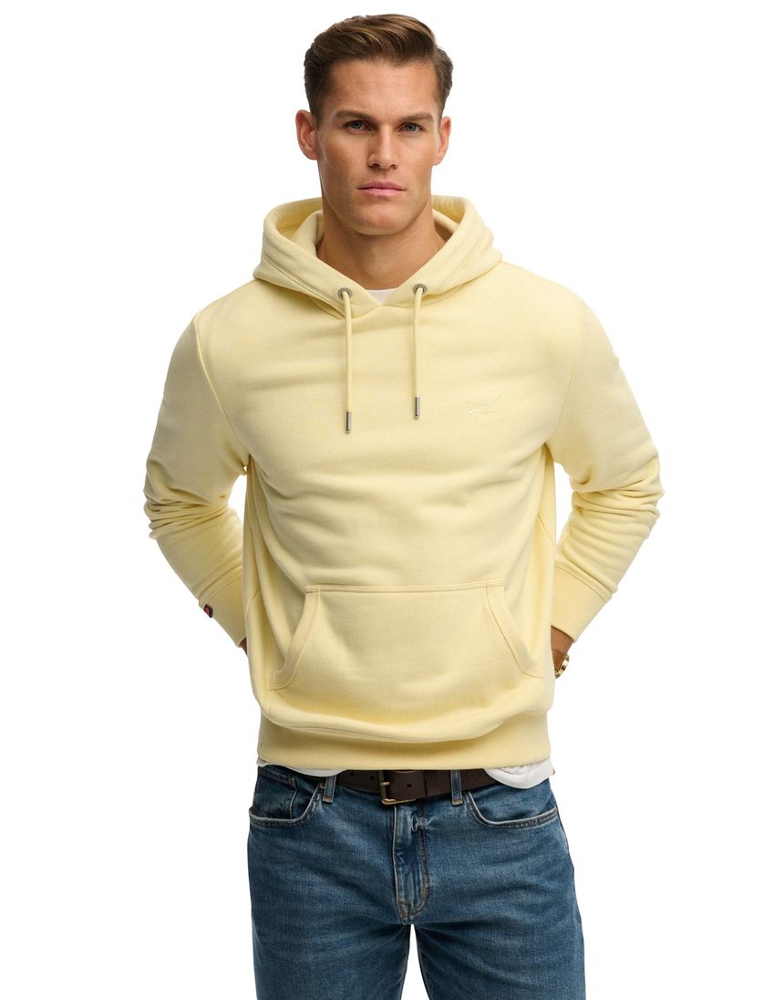 Hoodie Superdry geel katoen