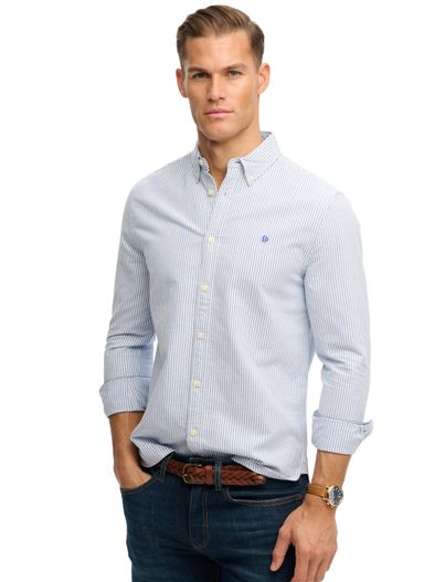 Superdry Overhemd Superdry blauw wit gestreept slim fit button down