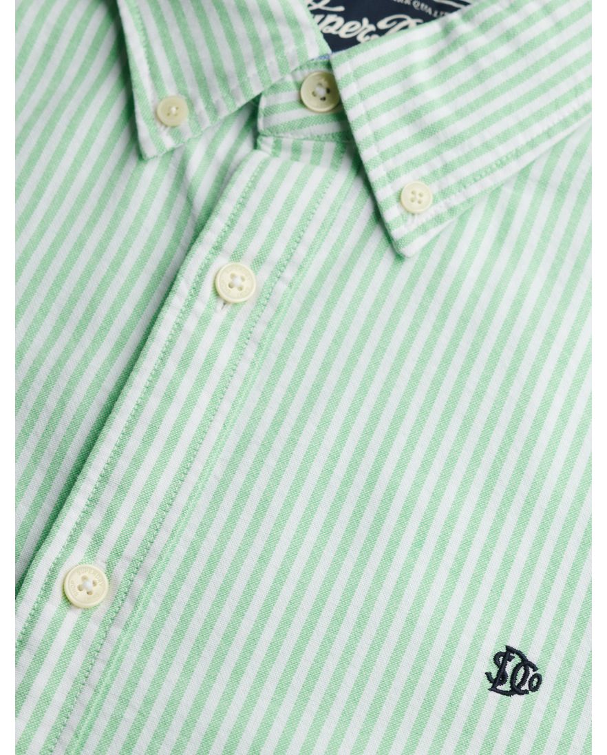 Groen overhemd gestreept wit slim fit Superdry