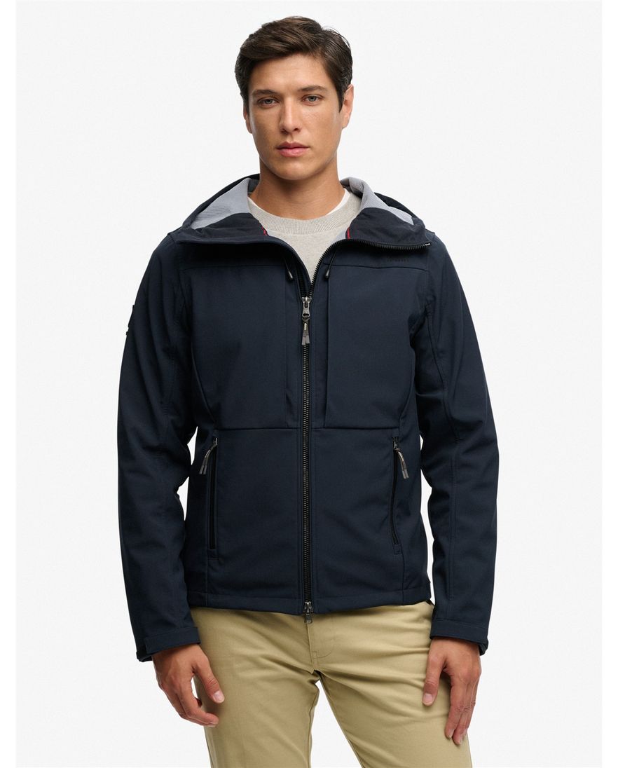 Donkerblauwe softshell jas Superdry relaxed fit