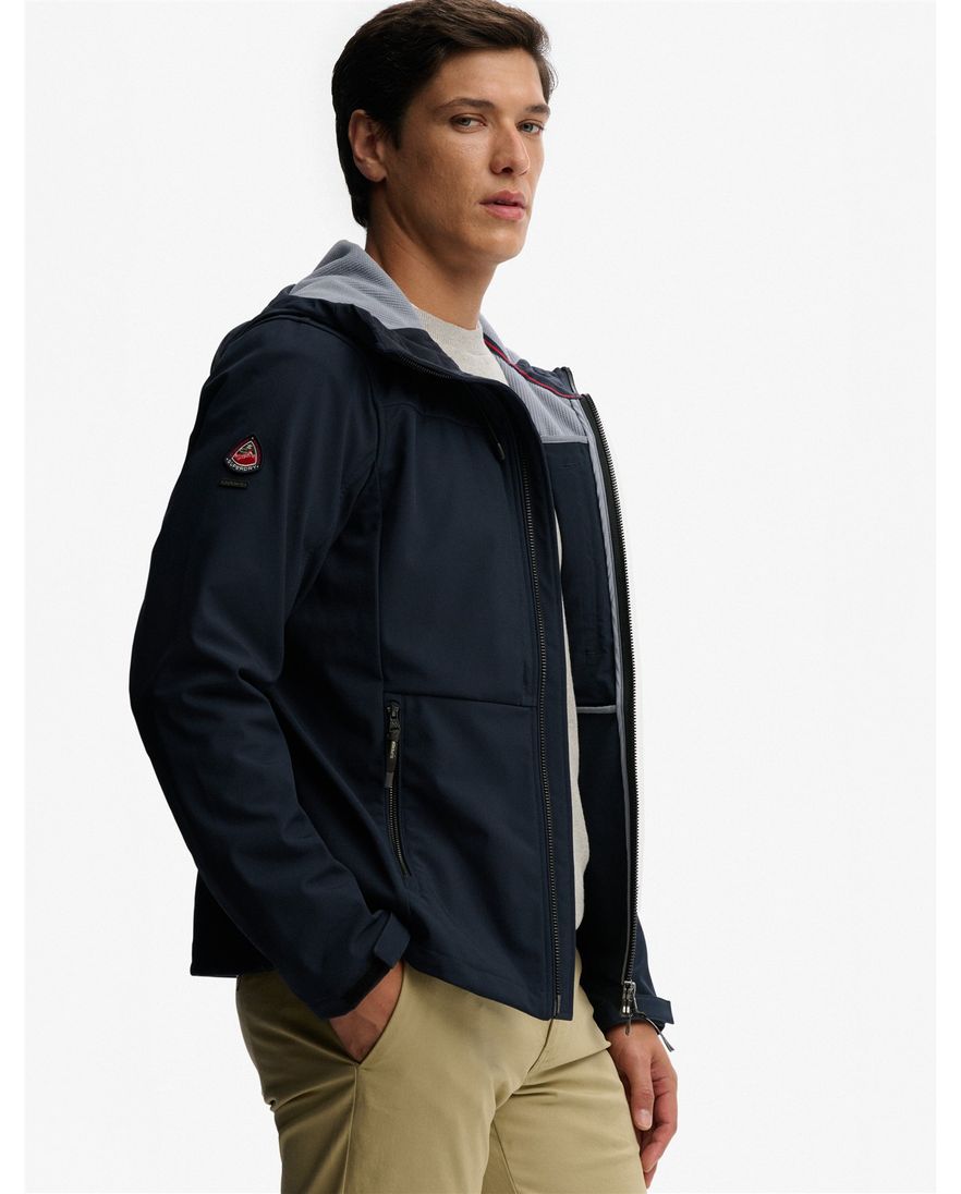 Donkerblauwe softshell jas Superdry relaxed fit