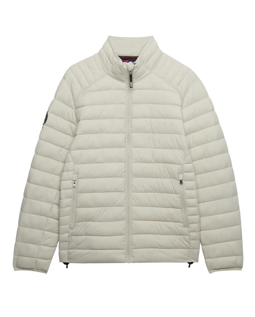 Creme gewatteerde Superdry jas regular fit