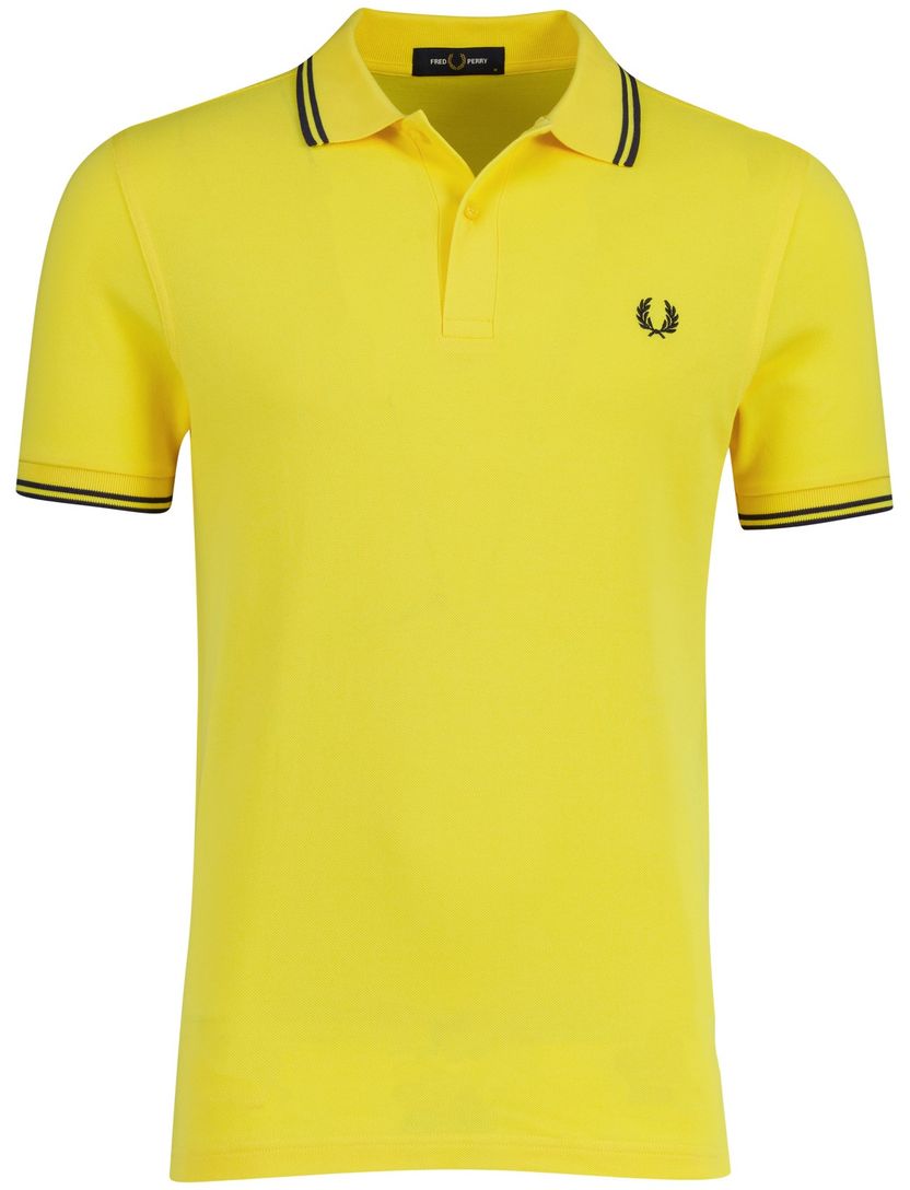 Geel poloshirt Fred Perry normale fit 2-knoops katoen pique