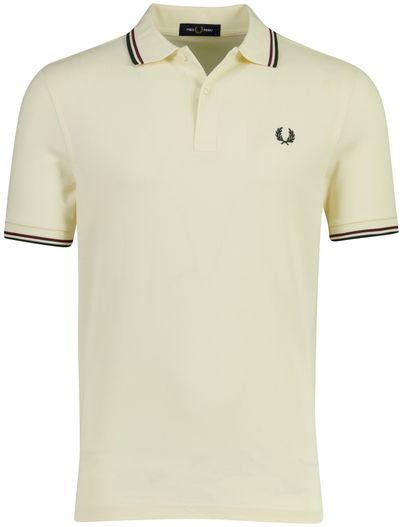 Fred Perry Lichtgeel poloshirt Fred Perry normale fit 2-knoops katoen pique