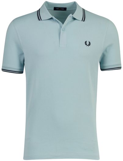Fred Perry lichtblauw poloshirt Fred Perry normale fit 2-knoops katoen pique