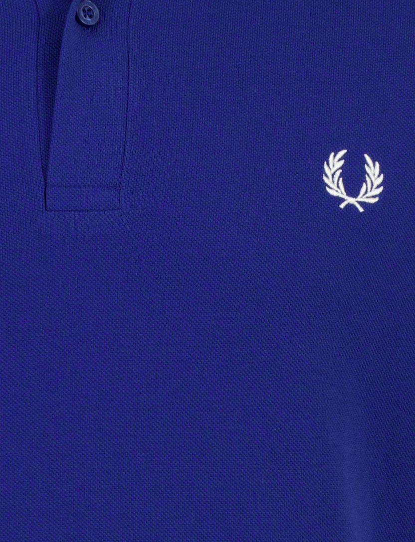 Kobaltblauw poloshirt Fred Perry normale fit 2-knoops katoen pique