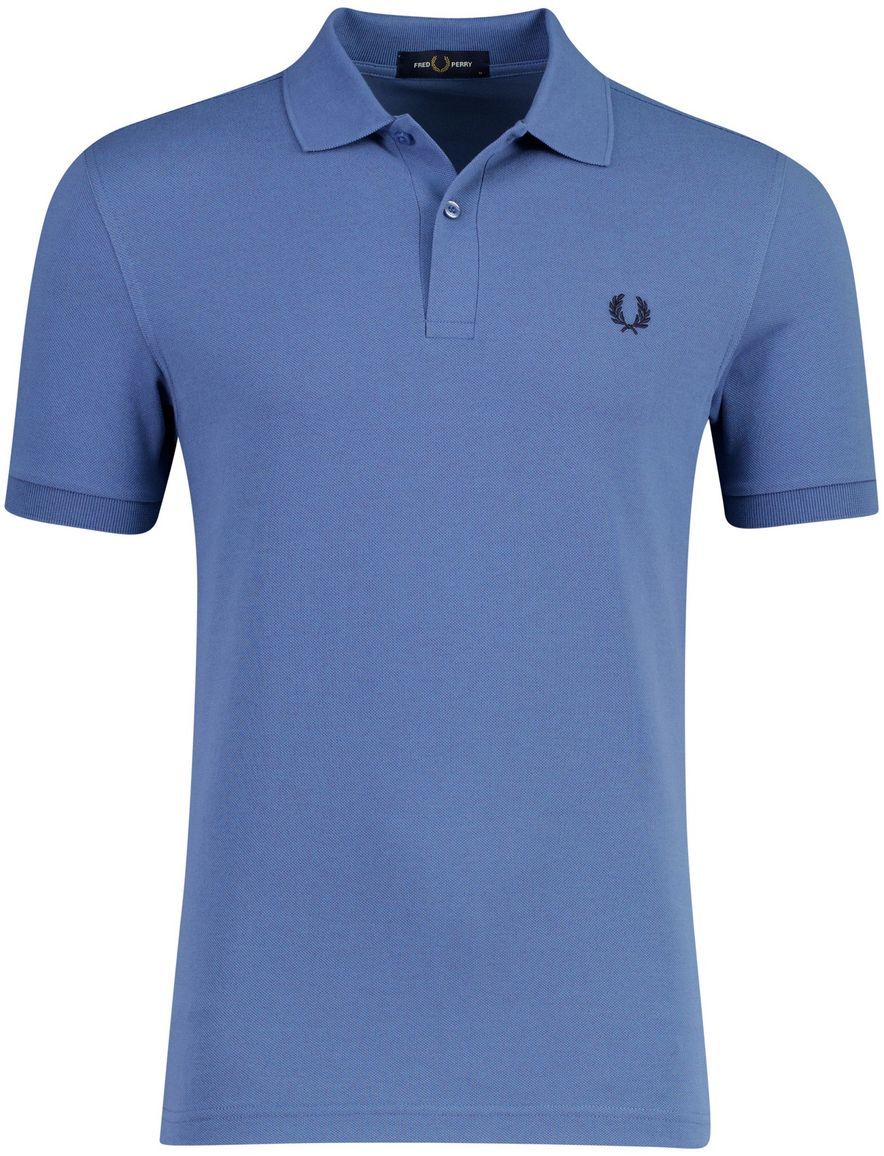 Poloshirt 2-knoops pique Fred Perry blauw 100% katoen