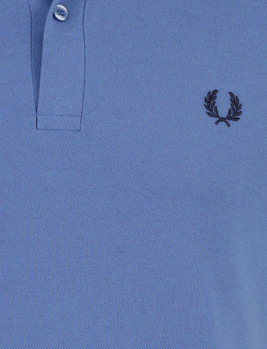Poloshirt 2-knoops pique Fred Perry blauw 100% katoen