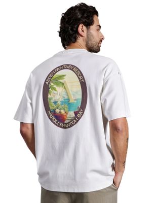 Aeden creme t-shirt backprint ronde hals Aeden