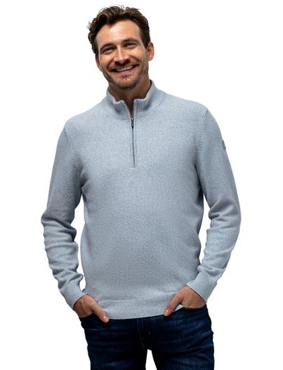 State of Art Trui State of Art half zip lichtblauw
