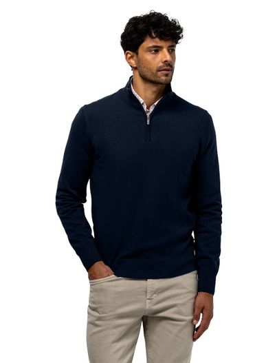 State of Art Trui State of Art half zip donkerblauw